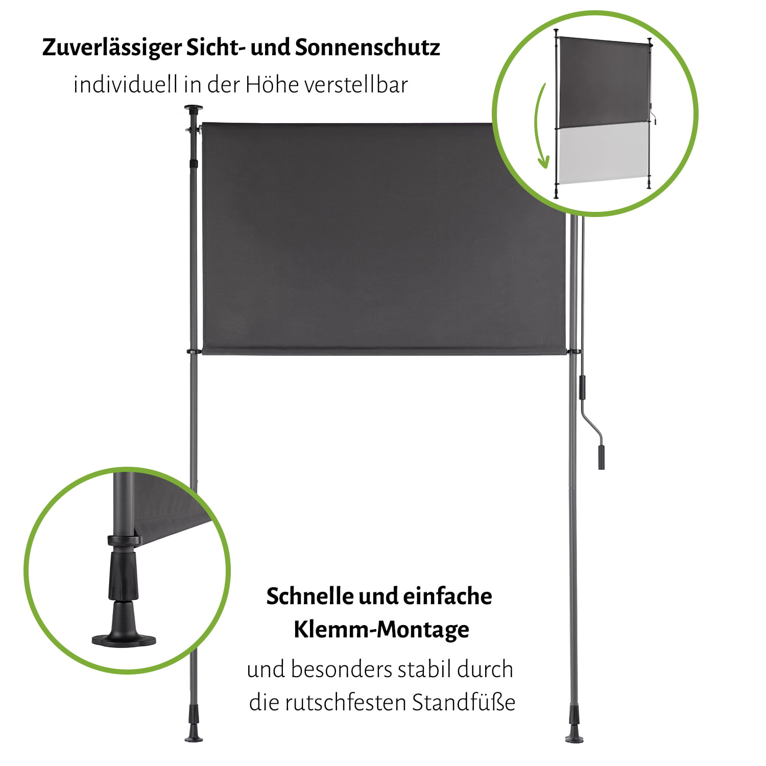 Seiten-Klemmmarkise / Außenrollo, Privacy Screen