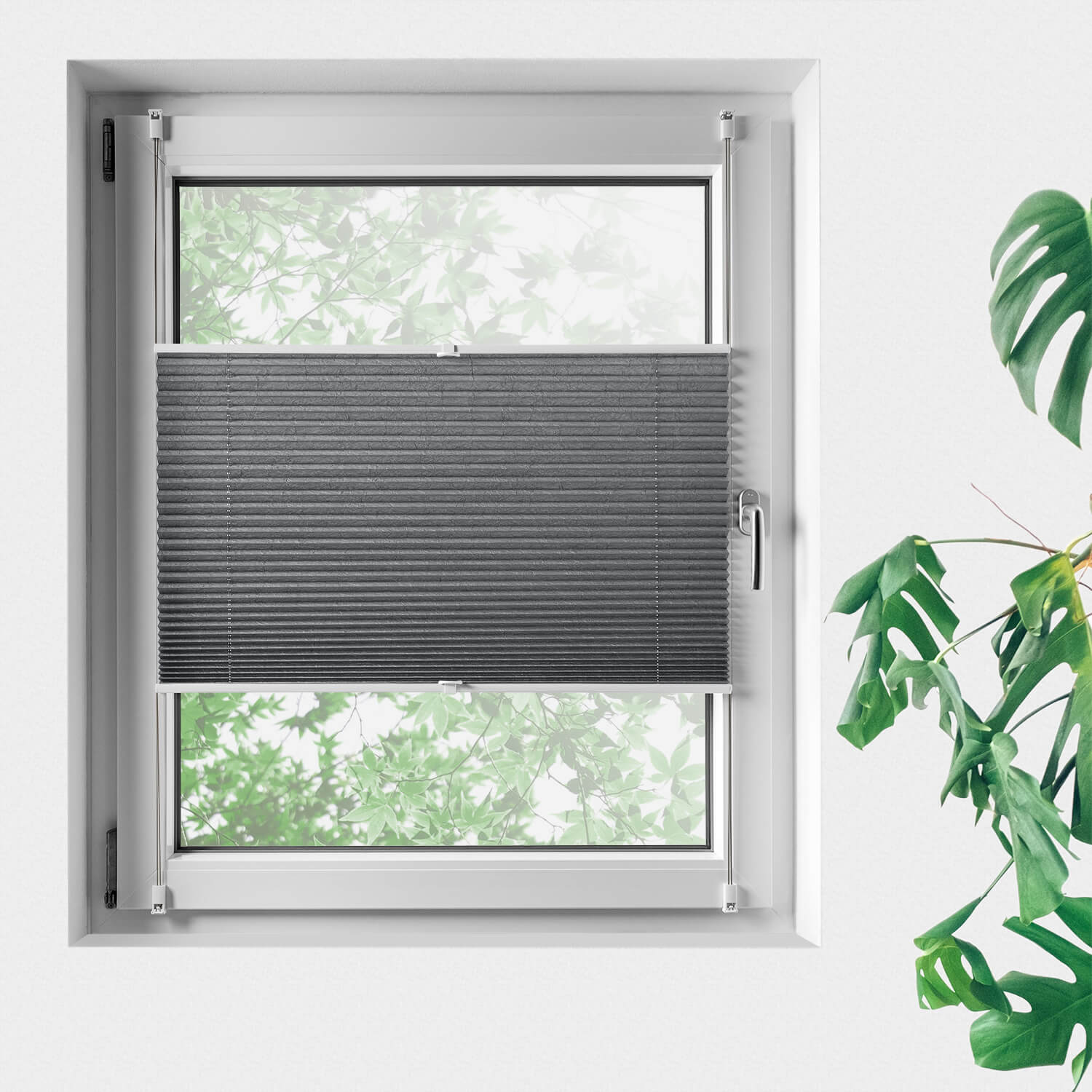 Plissee dekorativ Bohren ohne Fenster, für - kürzbar Sonnenschutz -
