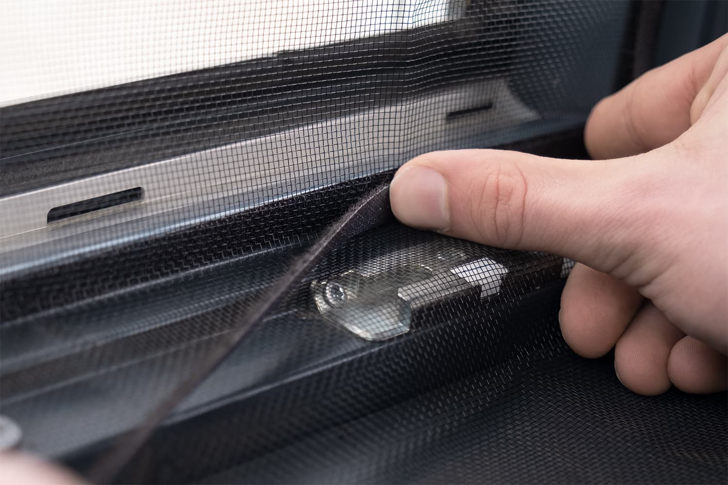 Fliegengitter für französischen Balkon mit Klettband Gewebe anbringen, NEU