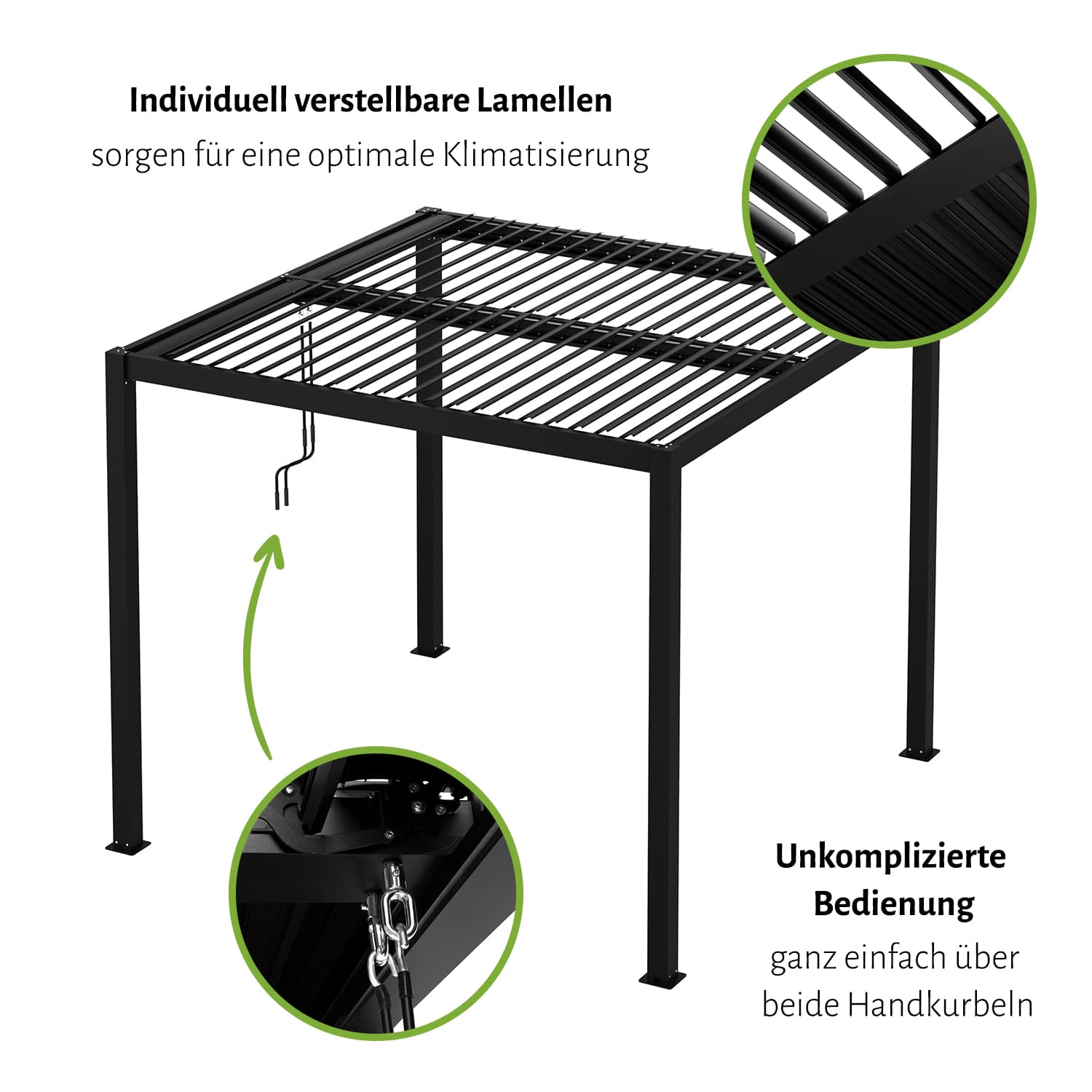 Lamellen-Pergola / Terrassenüberdachung "ZEUS", verschiedene Größen